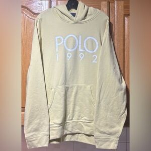 Polo Ralph Lauren 1992 Soft Yellow Hoodie Sweatshirt Men’s XXL
